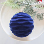 8cm Blue Star Gift Box Flocking Christmas Ball Ornament Collection - 图片 4