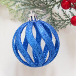 6cm Blue Powder Hollow, Pumpkin Christmas Ball Ornament Collection - Image 4