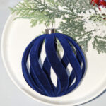 8cm Blue Star Gift Box Flocking Christmas Ball Ornament Collection - 图片 6
