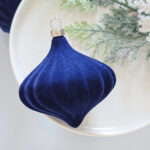 8cm Blue Star Gift Box Flocking Christmas Ball Ornament Collection - 图片 7