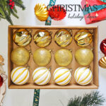 8cm Gold Pumpkin Paiting Pearl Christmas Ball Ornament Collection