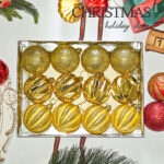 6cm Gold Pumpkin Paiting Pearl Christmas Ball Ornament Collection