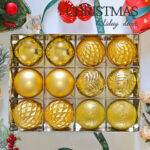10cm Gold Classic Christmas Ball Ornament Collection