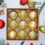 10cm Gold Water-Drop Flower Christmas Ball Ornament Collection