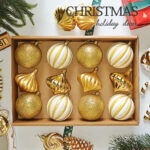 8cm Gold Gift Tube Christmas Ball Ornament Collection