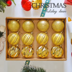 8cm Gold Concave, Pumpkin Paiting Christmas Ball Ornament Collection