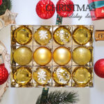 8cm Gold Paiting Classic Christmas Ball Ornament Collection