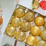 6cm Gold Sequin, Water-Drop Flower Christmas Ball Ornament Collection - Image 2