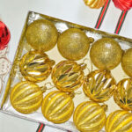 6cm Gold Pumpkin Paiting Pearl Christmas Ball Ornament Collection - Image 2