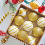10cm Gold Classic Christmas Gift Ornament Collection - 图片 2
