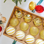 8cm Gold Pumpkin Paiting Pearl Christmas Ball Ornament Collection - Image 2