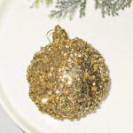 6cm Gold Sequin, Water-Drop Flower Christmas Ball Ornament Collection - Image 3