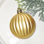 6cm Gold Powder Hollow, Pumpkin Christmas Ball Ornament Collection - Image 3
