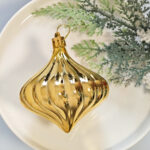 8cm Gold Tree Paiting Christmas Ball Ornament Collection - 图片 4