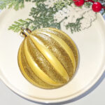 6cm Gold Pumpkin Paiting Pearl Christmas Ball Ornament Collection - Image 4