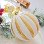 8cm Gold Pumpkin Paiting Pearl Christmas Ball Ornament Collection - Image 3