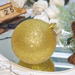 10cm Gold Water-Drop Flower Christmas Ball Ornament Collection - Image 5