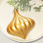8cm Gold Concave, Pumpkin Paiting Christmas Ball Ornament Collection - Image 5