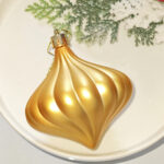 8cm Gold Pumpkin Paiting Pearl Christmas Ball Ornament Collection - Image 5