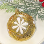 6cm Gold Powder Hollow, Pumpkin Christmas Ball Ornament Collection - Image 6