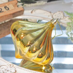 10cm Gold Water-Drop Flower Christmas Ball Ornament Collection - Image 6