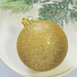 6cm/8cm Gold Four-Leaf Flower Paiting Christmas Ball Ornament Collection - Image 7