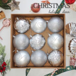 10cm Silver Water-Drop Flower Christmas Ball Ornament Collection