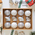 8cm Silver Gift Tube Christmas Ball Ornament Collection