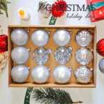 8cm Silver Water-drop Flower Christmas Ball Ornament Collection