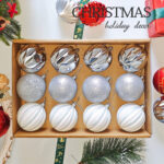 8cm Silver Pumpkin Paiting Pearl Christmas Ball Ornament Collection