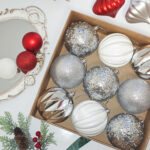 10cm Silver Sequin Christmas Ball Ornament Collection - Image 2