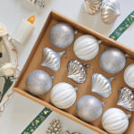 8cm Silver Gift Tube Christmas Ball Ornament Collection - 图片 2