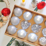 8cm Silver Water-drop Flower Christmas Ball Ornament Collection - 图片 2