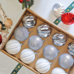 8cm Silver Pumpkin Paiting Pearl Christmas Ball Ornament Collection - 图片 2