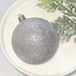 6cm/8cm Sliver Four-Leaf Flower Paiting Christmas Ball Ornament Collection - Image 3