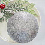 8cm Silver Pumpkin Paiting Pearl Christmas Ball Ornament Collection - 图片 3