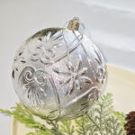10cm Silver Water-Drop Flower Christmas Ball Ornament Collection - Image 4