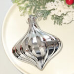 8cm Silver Water-drop Flower Christmas Ball Ornament Collection - 图片 4