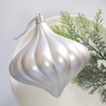 8cm Silver Pumpkin Paiting Pearl Christmas Ball Ornament Collection - 图片 4