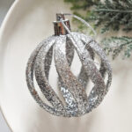 6cm Silver Powder Hollow, Pumpkin Christmas Ball Ornament Collection - Image 5