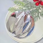 10cm Silver Sequin Christmas Ball Ornament Collection - Image 5