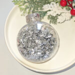 8cm Silver Water-drop Flower Christmas Ball Ornament Collection - 图片 5