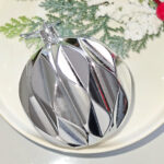 8cm Silver Pumpkin Paiting Pearl Christmas Ball Ornament Collection - 图片 6