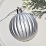 6cm Silver Powder Hollow, Pumpkin Christmas Ball Ornament Collection - Image 2
