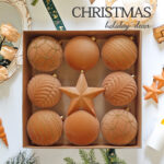 10cm Champagne Gold Classic Flocking Christmas Ball Ornament Collection Box