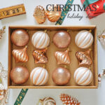 8cm Champagne Gold Gift Tube Christmas Ball Ornament Collection