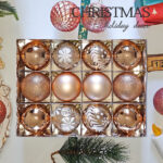 8cm Champagne Gold Paiting Classic Christmas Ball Ornament Collection