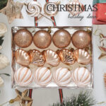 6cm Champagne Gold Gift Tube Christmas Ball Ornament Collection