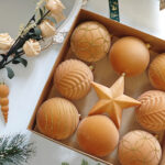 10cm Champagne Gold Classic Flocking Christmas Ball Ornament Collection Box - 图片 2