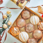 10cm Champagne Gold Sequin Christmas Ball Ornament Collection - Image 2